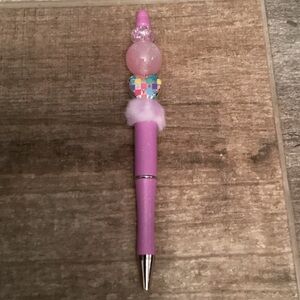NWOT Pink Office Pen with Rainbow Louis Vuitton Focal Bead